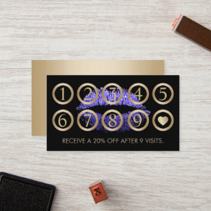 メイクアップアーティストパープルグリッターリップサロンロイヤリティ ロイヤリティカード