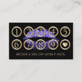 メイクアップアーティストパープルグリッターリップサロンロイヤリティ ロイヤリティカード (正面)