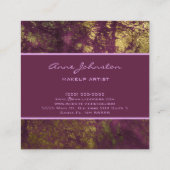 メイクアップアーティストパープルマーブル スクエア名刺 (裏面)