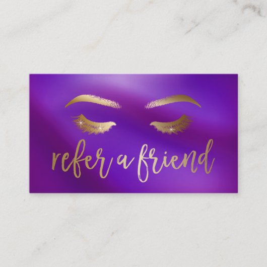 メイクアップアーティストパープル&金ゴールド紹介 紹介カード (正面)