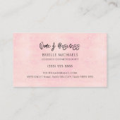 メイクアップアーティストパールピンクリップスティックキス美容学 名刺 (裏面)