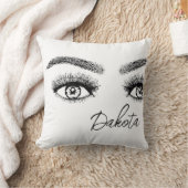 メイクアップアーティストビューティシャン モダン | パーソナライズされた クッション (ブランケット)