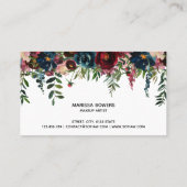 メイクアップアーティストビューティフルアイ美しいブルゴーニュフローラ 名刺 (裏面)