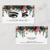 メイクアップアーティストビューティフルアイ美しいブルゴーニュフローラ 名刺 (正面/裏面)