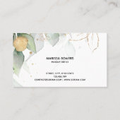 メイクアップアーティストビューティフルアイ美しい緑のフローラ 名刺 (裏面)