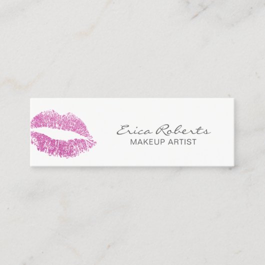 メイクアップアーティストピモダンンクグリッターリップエレガント スキニー名刺 (正面)
