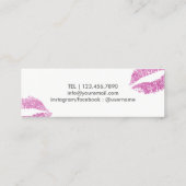 メイクアップアーティストピモダンンクグリッターリップエレガント スキニー名刺 (裏面)