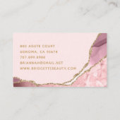 メイクアップアーティストピンクアゲイト金ゴールド名刺 名刺 (裏面)