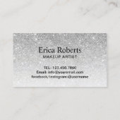 メイクアップアーティストピンクリップシルバーグリッターロイヤリティ ロイヤリティカード (裏面)