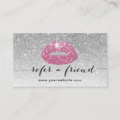 メイクアップアーティストピンクリップシルバーグリッター紹介 紹介カード (正面)