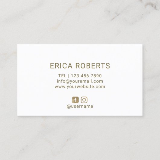 メイクアップアーティストピンクリップスティックモダン金ゴールドタイポグラフィ 名刺 (裏面)