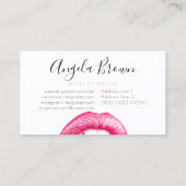 メイクアップアーティストピンクリップトレンディーセンスモダン 名刺 (裏面)