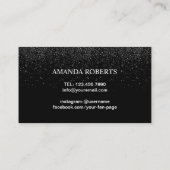 メイクアップアーティストピンクリップトレンディーブラックグリッター はっきりした 名刺 (裏面)