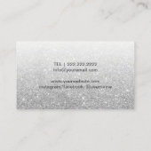 メイクアップアーティストピンクリップモダンシルバーグリッター 名刺 (裏面)