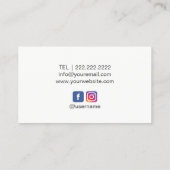 メイクアップアーティストピンクリップ美しいサロン ミニマル 名刺 (裏面)