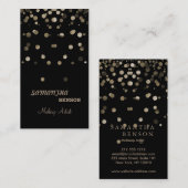 メイクアップアーティストファッショングローグリッタースパークル金ゴールド 名刺 (正面/裏面)