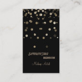 メイクアップアーティストファッショングローグリッタースパークル金ゴールド 名刺 (正面)