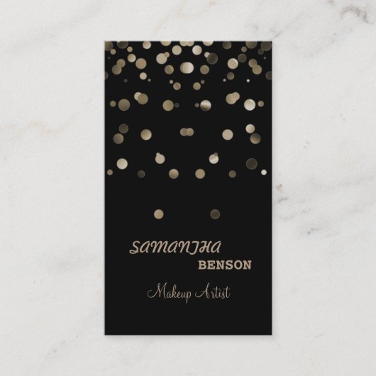 メイクアップアーティストファッショングローグリッタースパークル金ゴールド 名刺 (正面)
