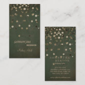 メイクアップアーティストファッショングローグリッタースパークル金ゴールド 名刺 (正面/裏面)