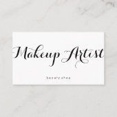 メイクアップアーティストファンシーフォントミニマリスト 名刺 (正面)