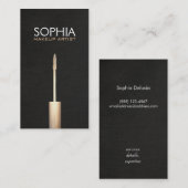 メイクアップアーティストフェイクゴールドフォイルのマスカラのロゴ 名刺 (正面/裏面)