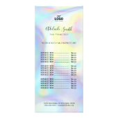 メイクアップアーティストフェイクホログラフィック効果価格表 ラックカード (正面)