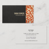 メイクアップアーティストフェイク金ゴールドリーフリネン見たオレンジ 名刺 (正面/裏面)