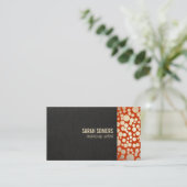 メイクアップアーティストフェイク金ゴールドリーフリネン見たオレンジ 名刺 (スタンド正面)