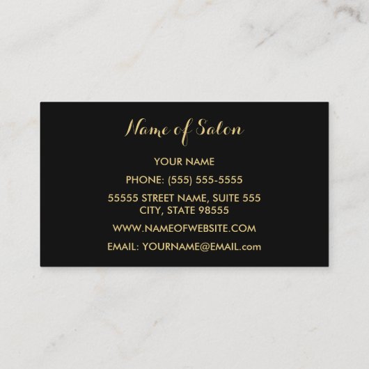 メイクアップアーティストフェイク金ゴールド女性ピンクグリッツ口紅 名刺 (裏面)