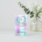 メイクアップアーティストフェミニンラインアートウーマンホログラム 名刺 (スタンド正面)