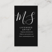 メイクアップアーティストフェミニンラインアートウーマンホログラム 名刺 (裏面)