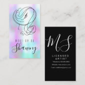 メイクアップアーティストフェミニンラインアートウーマンホログラム 名刺 (正面/裏面)