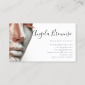 メイクアップアーティストフォトマーブルの口元に舌打ちされた唇 名刺 (裏面)