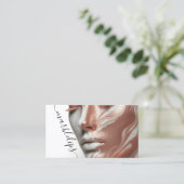 メイクアップアーティストフォトマーブルの口元に舌打ちされた唇 名刺 (スタンド正面)