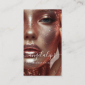 メイクアップアーティストフォトリップ口紅の光沢 名刺 (正面)