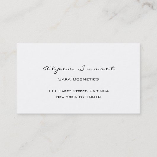 メイクアップアーティストフォト白黒ミニマリズム 名刺 (裏面)