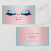 メイクアップアーティストフレームグリッターアイアクアティファニーピンク 名刺 (正面/裏面)