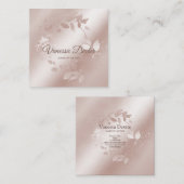 メイクアップアーティストフローララッシュイベントプランナーバラ金ゴールド スクエア名刺 (正面/裏面)