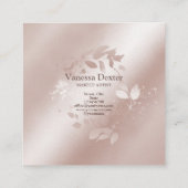 メイクアップアーティストフローララッシュイベントプランナーバラ金ゴールド スクエア名刺 (裏面)