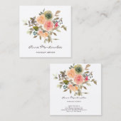 メイクアップアーティストフローラ水彩保保 スクエア名刺 (正面/裏面)