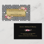 メイクアップアーティストフローラ金ゴールド抽象芸術幾何学的 名刺 (正面/裏面)