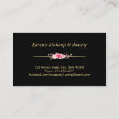 メイクアップアーティストフローラ金ゴールド抽象芸術幾何学的 名刺 (裏面)