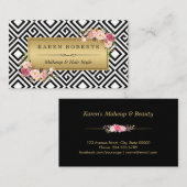 メイクアップアーティストフローラ金ゴールド抽象芸術幾何学的 名刺 (正面/裏面)