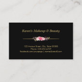 メイクアップアーティストフローラ金ゴールド抽象芸術幾何学的 名刺 (裏面)