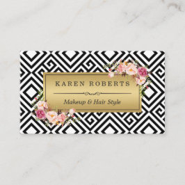 メイクアップアーティストフローラ金ゴールド抽象芸術幾何学的 名刺