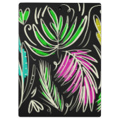 メイクアップアーティストブライトジャングルドゥードルブラック クリップボード (裏面)