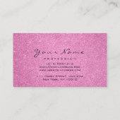 メイクアップアーティストブラウンラッシュグリッターグレーピンクローズ 名刺 (裏面)