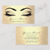 メイクアップアーティストブラウンラッシュズグリッターシャンパイニュ金ゴールド 名刺 (正面/裏面)