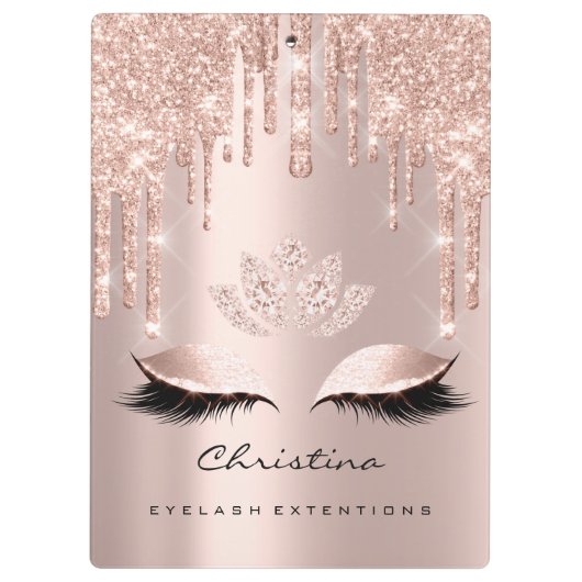 メイクアップアーティストブラウンワックスラッシュスパークダイヤモンドロータス クリップボード (裏面)