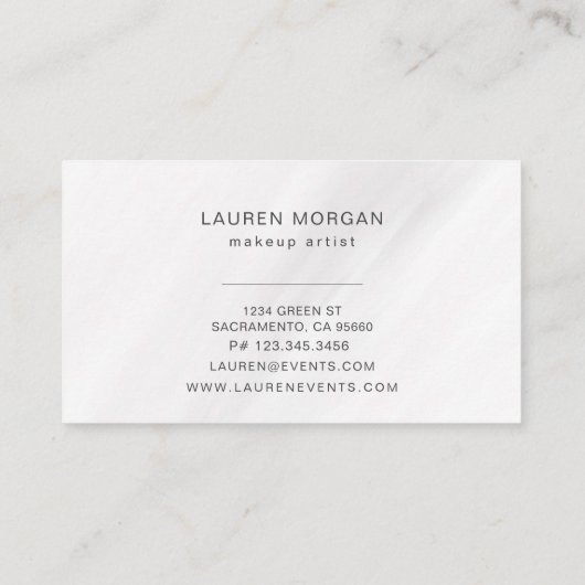 メイクアップアーティストブラシタイポグラフィ |名刺 名刺 (裏面)